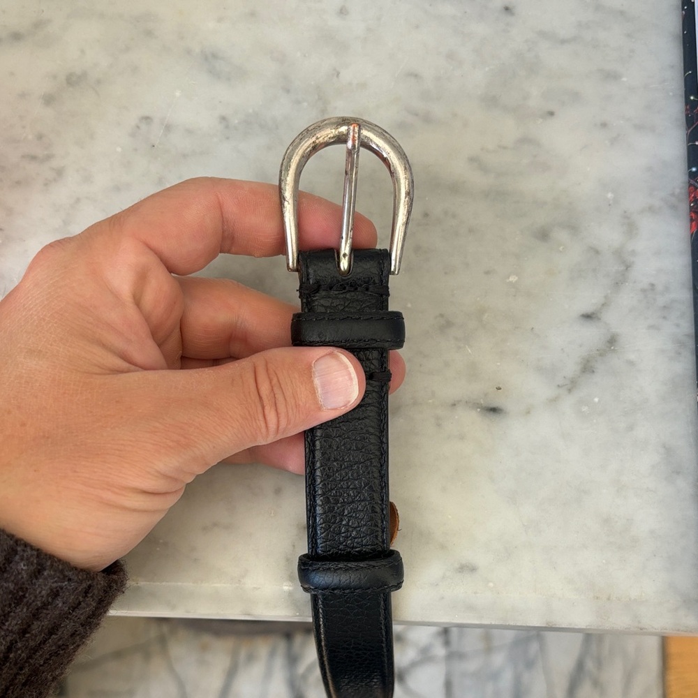 Black Leather Men's Belt